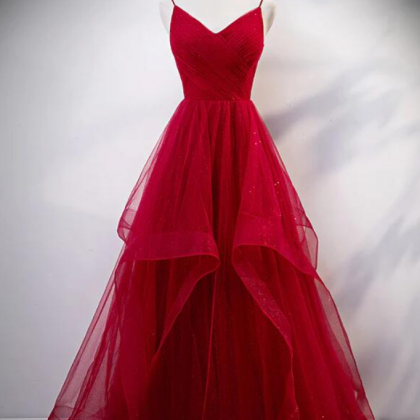 Prom Dresses,fashion Long Red Evening Dress Party..