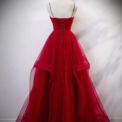 Prom Dresses,fashion Long Red Evening Dress Party..
