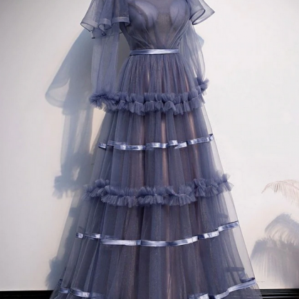 Prom Dresses,navy Blue Prom Dress Evening Dress..