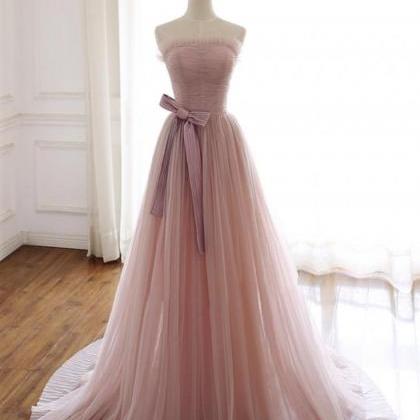 Prom Dresses,pink Trailing Long Gowns Sexy..