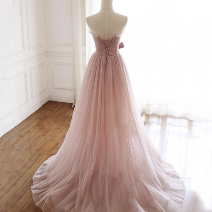Prom Dresses,pink Trailing Long Gowns Sexy..