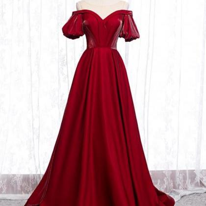 Prom Dresses,burgundy Long Prom Dress Simple..