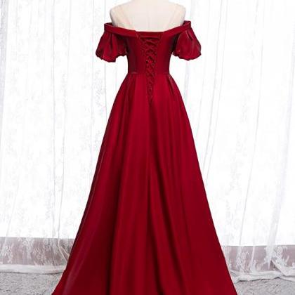 Prom Dresses,burgundy Long Prom Dress Simple..