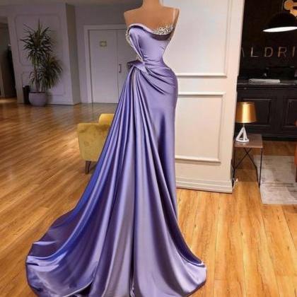 Prom Dresses,luxury Evening Gowns, Beaded Purple..