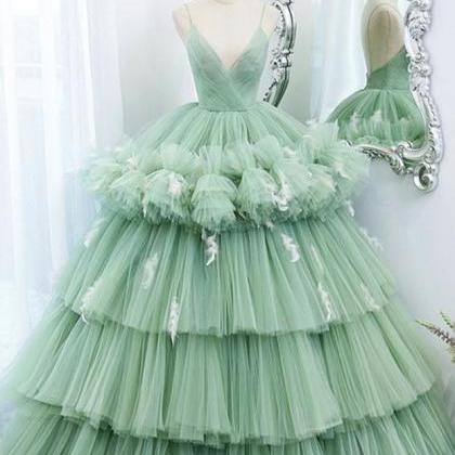 Prom Dresses,green Prom Dresses, Cocktail Tulle..