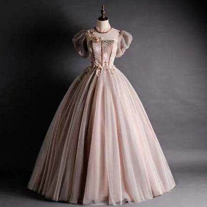 Prom Dresses,high-neck Evening Dress, Pink Party..