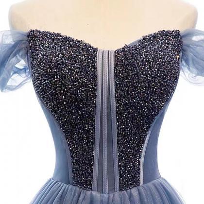 Prom Dresses,of Shoulder Prom Gown, Blue Party..