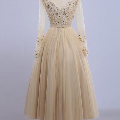 Prom Dresses,pretty Handmade Elegant Long Sleeve..
