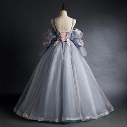 Prom Dresses,dreamy Pink&gray Dress..