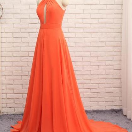 Prom Dresses,orange Hijab Evening Dresses With..
