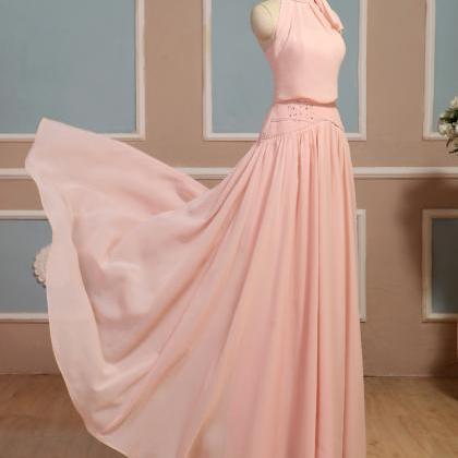Prom Dresses,elegant Light Pink Halter Long Formal..