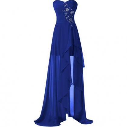 Prom Dresses,sleeveless Royal Blue Cocktail Dress..