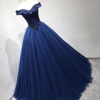 Prom Dresses,blue Tulle Long Prom Dress Blue..
