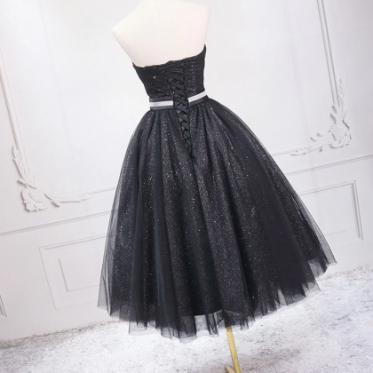 A-Line Sweetheart Straps Black Short formal dresses Bridesmaid Dresses evening gown Prom Dress main image 0