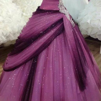 Exquisite Layered Prom Dresses,Sequins Ball Gowns,Beading Weeding Dresses