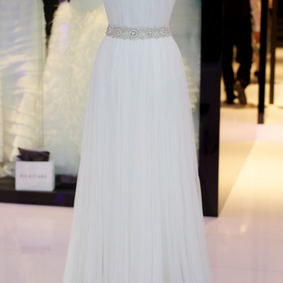 Charming EVENING Dress A-Line PROM Dress Tulle Bridesmaid Dress Brief Floor Prom Dress