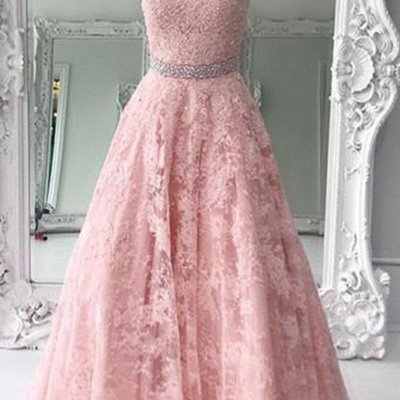 Charming Prom Dress,Lace Prom Dress, A-lIne Dress,V-Neck Evening Dress