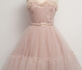 Blush Pink A-line Short Prom Dress With Layered Tulle Skirt on Luulla