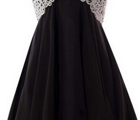 Sexy Backless Halter Lace Beaded Teal Chiffon Cheap Homecoming Dresses Online, CM722 main image 0