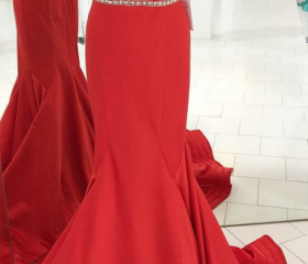 Rhinestone Embellished Sweetheart Sheath Dress with High Side Slit Lavender