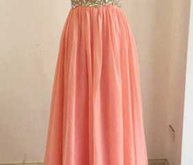 A Line Sleeveless Silver Open Back Prom Dress LBQ0995 main image 1