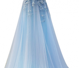 Taffeta and Lace Off the Shoulder Short Sleeves Prom Dress LBQ1116 main image 1