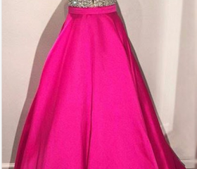 Plunging Neck Prom Dress With Open V-back Evening Dresses on Luulla