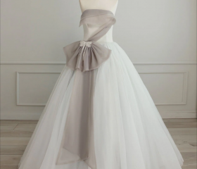 White Tulle Elegant Gowns, Pretty Formal Gowns, Prom Dress