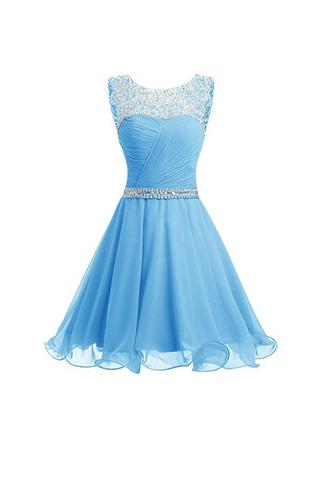 Ruched Chiffon Short Prom Dresses With Beading,short Homecoming Dresses,sh61