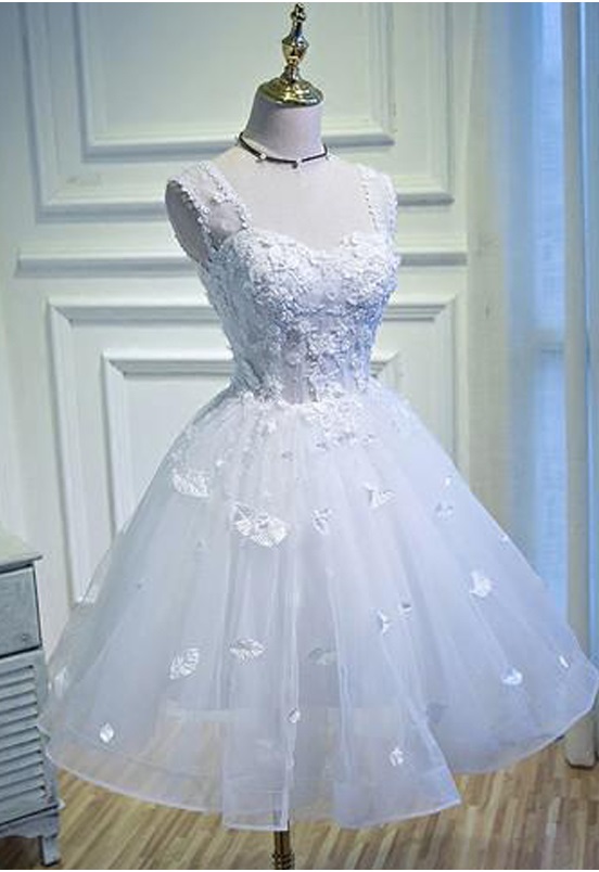 Charming Prom Dress, Elegant Homecoming Dress, Appliques Evening Dress, Short Prom Gowns