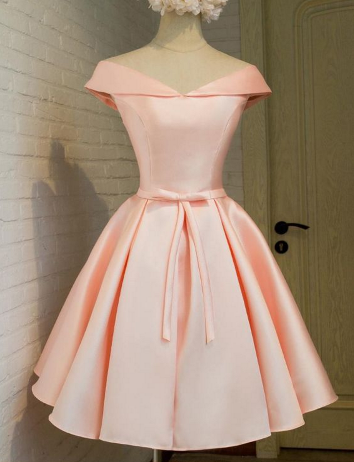 Homecoming Dresses,blush Homecoming Dresses,elegant Homecoming Dresses,satin Homecoming Dresses, Pink