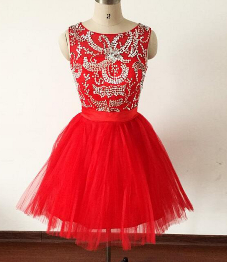 Red Homecoming Dresses,tulle Homecoming Dresses,short Graduation Dresses,open Back Homecoming Dresses