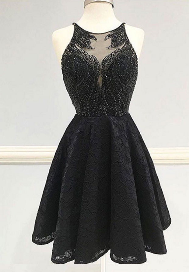 black beaded homecoming dress ZAPAKA Women Black Short Homecoming Dress Sequin Bodycon Spaghetti Straps Beaded Cocktail Dress, Black / US12 main image 0