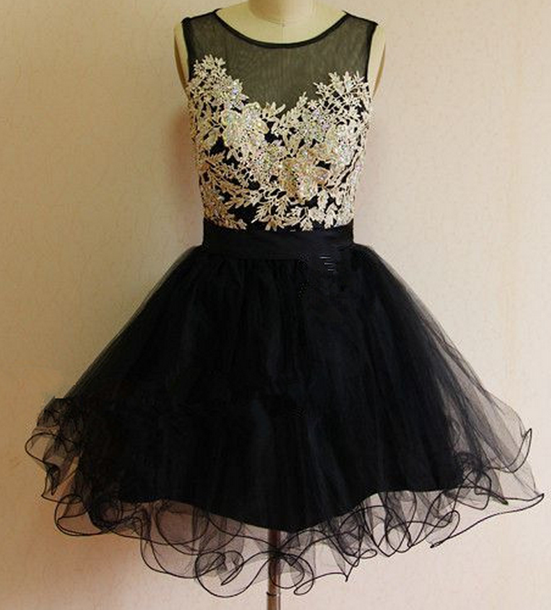 black homecoming dress Halter Neck Short Black Backless Prom Dresses, Open Back Short Black Formal Homecoming Dresses, US 4 / Custom Color / No Rush main image 0