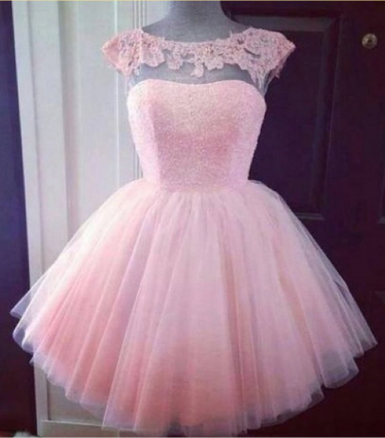 Pink Tulle Homecoming Dress,short Mini Homecoming Dresses