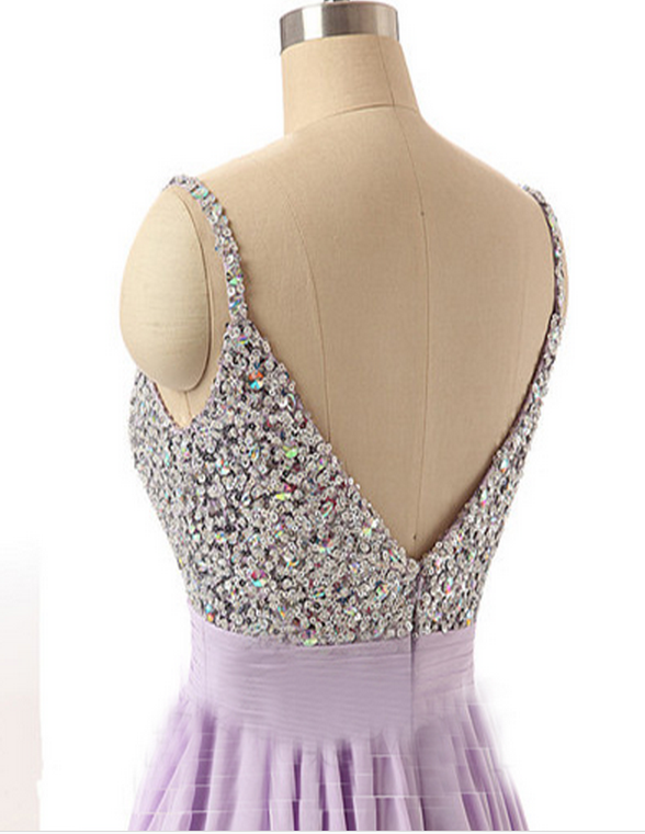 Light Purple Knee Length Straps Party Dress, Light Purple Homecoming Dress