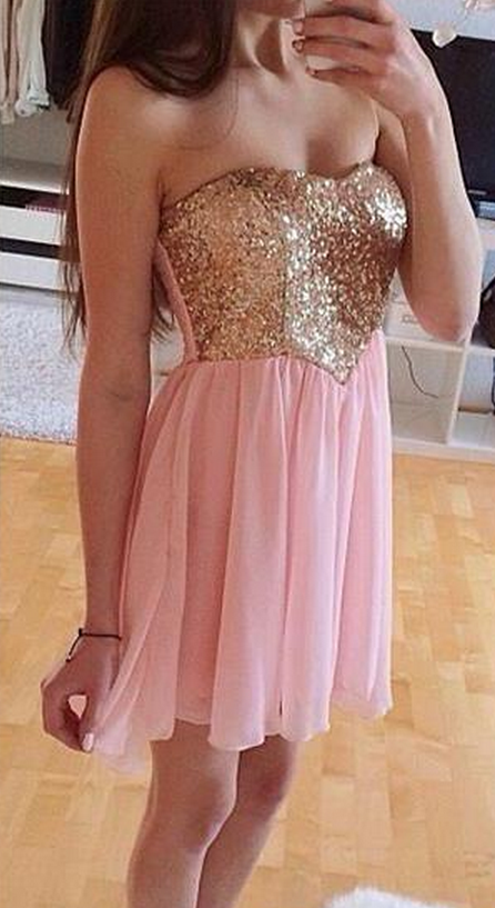 pink and gold homecoming dresses