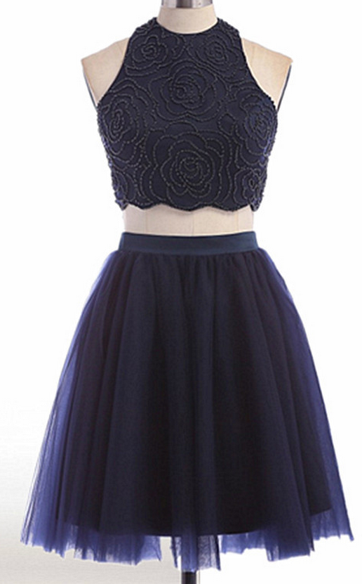 High Neck Homecoming Dress,two Piece Homecoming Dresses