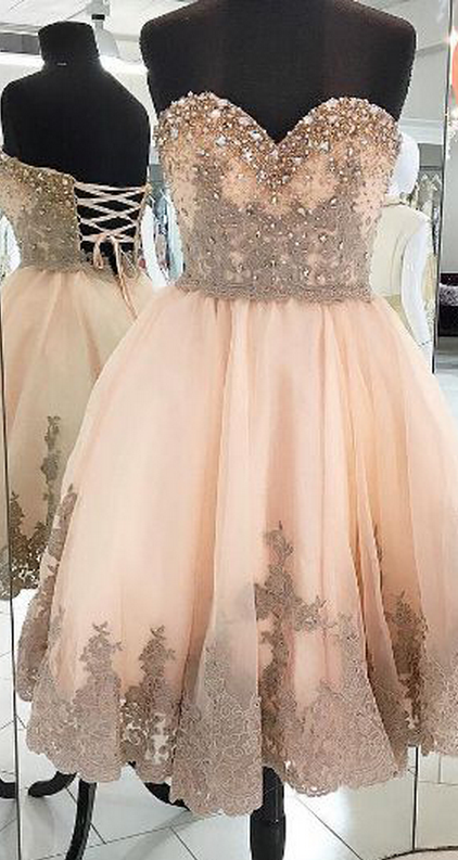 Modest Homecoming Dresses,gorgeous Homecoming Dresses,sweetheart Homecoming Dress,lace Up Homecoming
