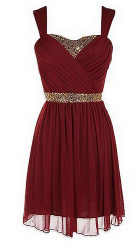 Elegant A-line Homecoming Dress, Sweetheart Knee-length Homecoming Dress,red Homecoming Dresses