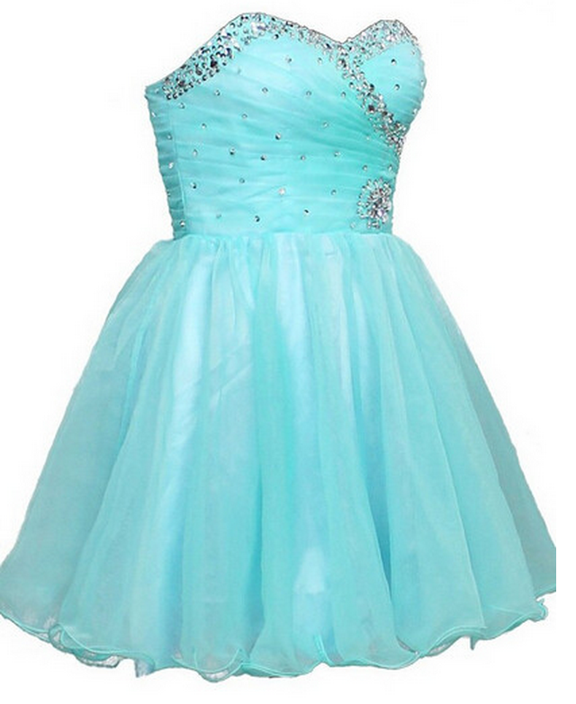 Sexy A-line Homecoming Dress, Mini Lace-up Organza Homecoming Dress,blue Homecoming Dresses