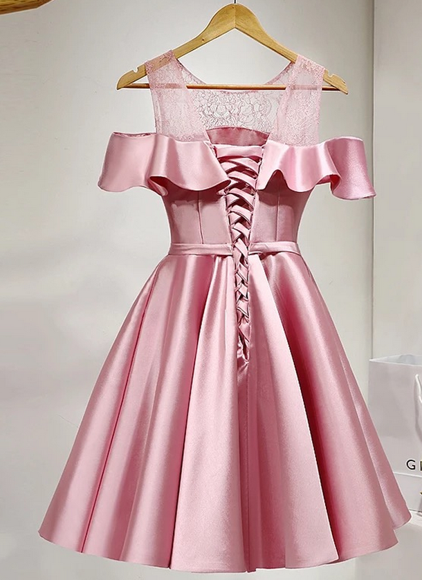 Pink Elegant Homecoming Dress, Short Bridesmaid Dress on Luulla