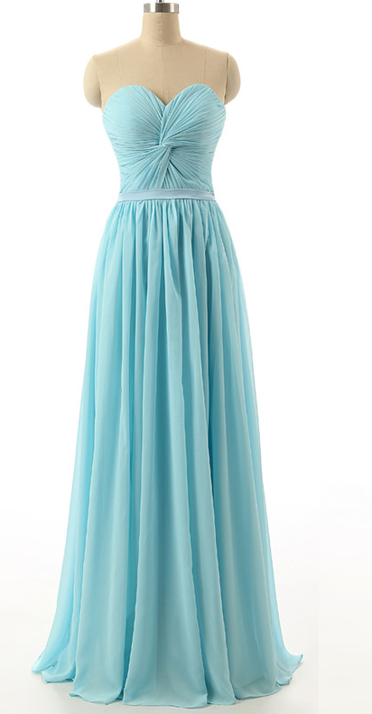 Strapless Sweetheart Twisted Ruched Chiffon A-line Floor-length Bridesmaid Dress With Lace-up Back