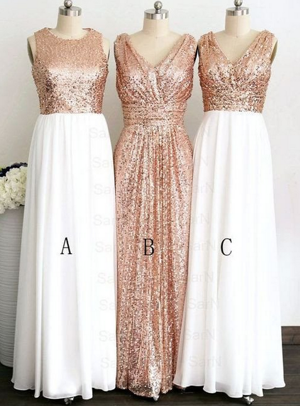 Sequin Bridesmaid Dress,sparkle Bridesmaid Dress,long Bridesmaid Dress,mismatched