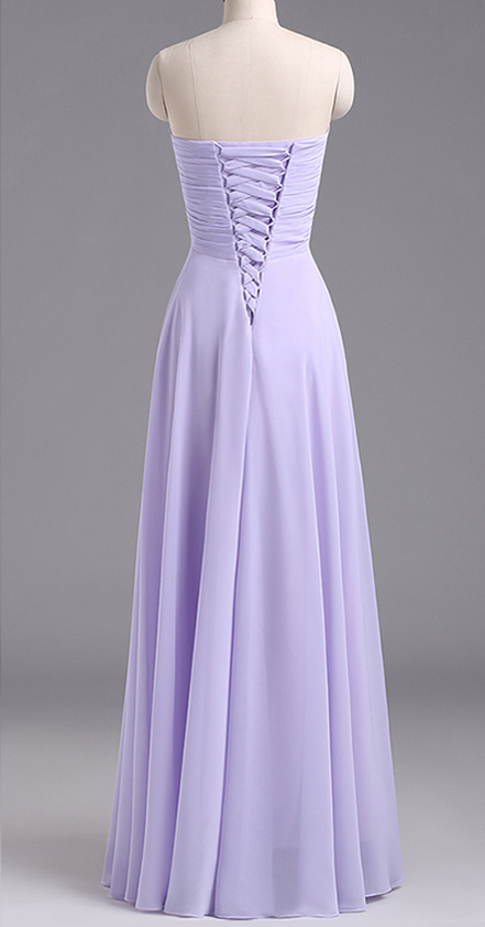 Strapless Long Tulle Bridesmaid Dress with Sweetheart Lavender Plus Size