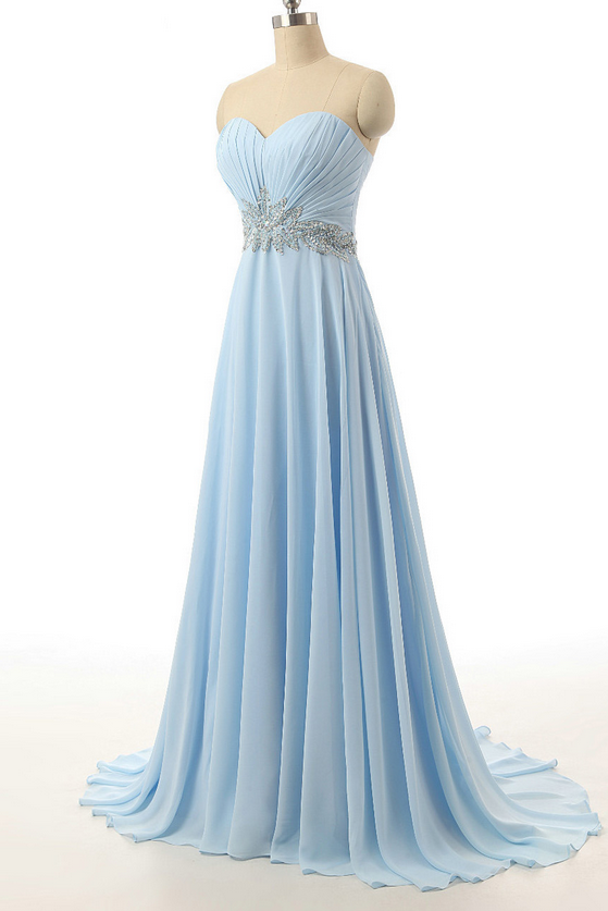 Blue Bridesmaid Dresses,2015 Real Photo Bridesmaid Dresses,sweetheart Bridesmaid Dresses, Long Chiffon