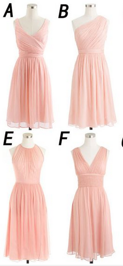 light pink bridesmaid dresses short