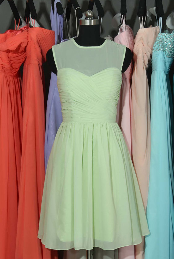 Sage Bridesmaid Dress, Sage Chiffon Bridesmaid Dress, Short Bridesmaid Dress, Bridesmaid Dress