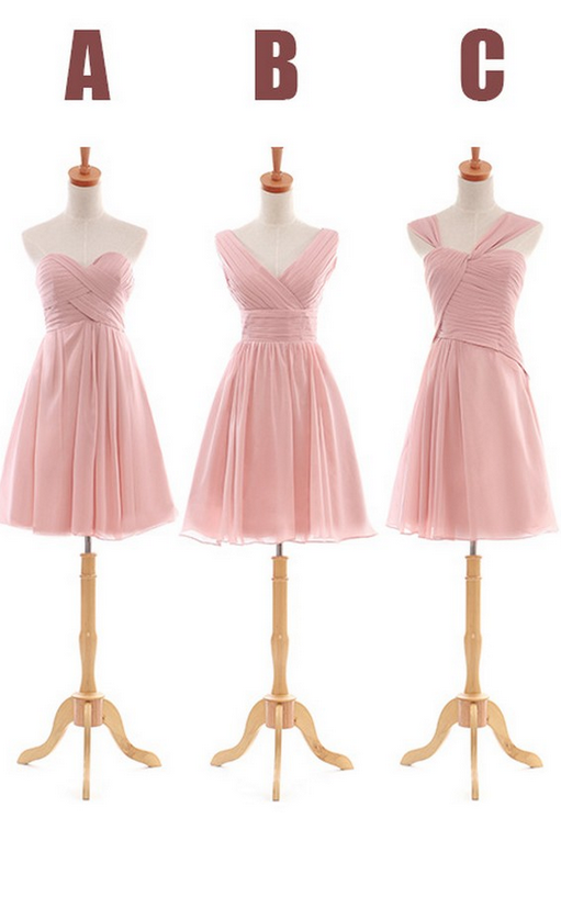 black bridesmaid dress ideas Bridesmaid Dresses In Blush Pink Trumpet/Mermaid Short Sleeve V-Neck F main image 0