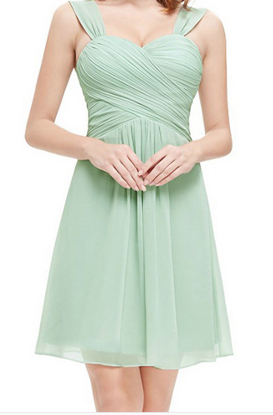 short sage bridesmaid dresses